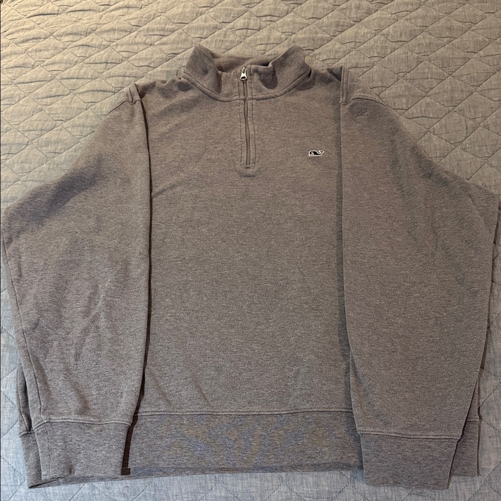 Men's Vineyard Vines Grey Quarter-Zip Sweater